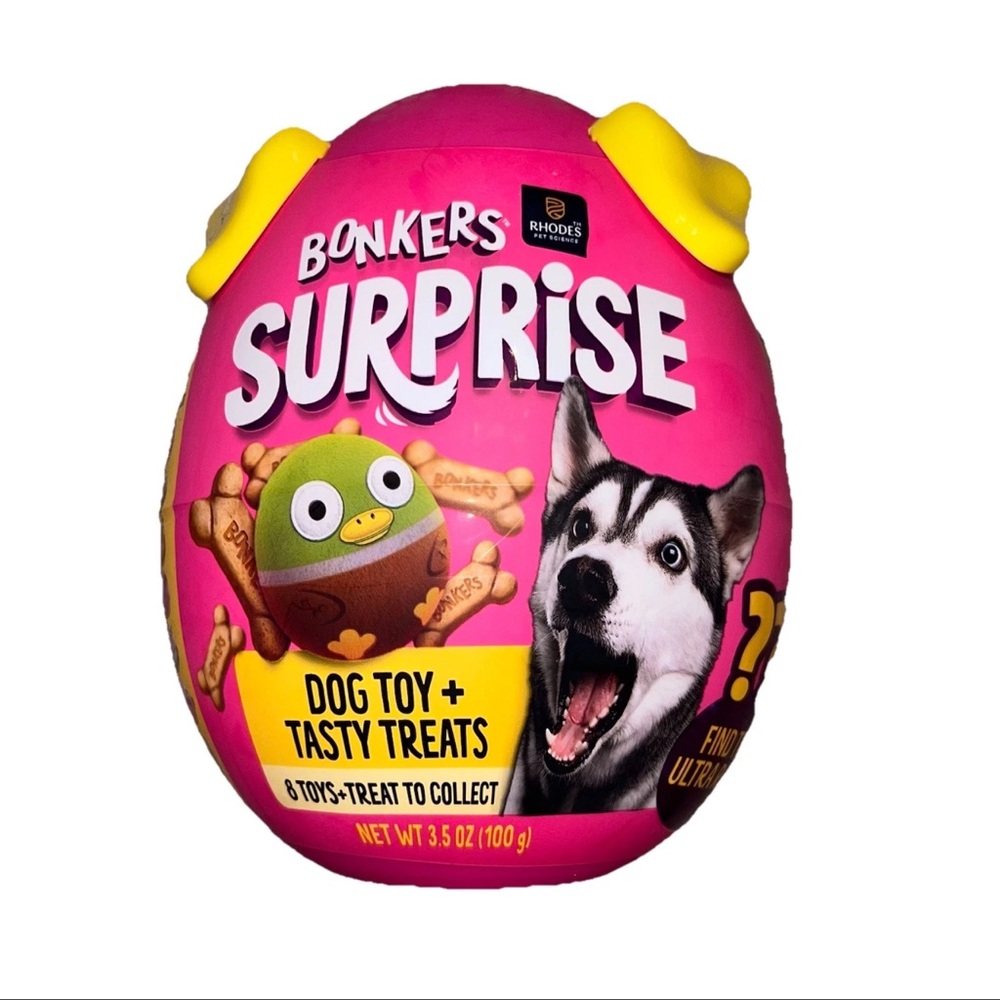 Bonkers Surprise Dog Toy‎ + Treat Egg – NEW Sealed – Exp 7/3/27